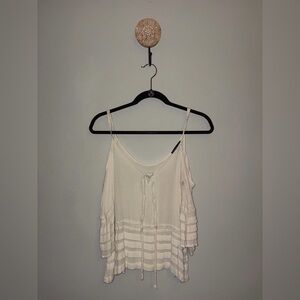 American Eagle Outfitters White Striped Blouse